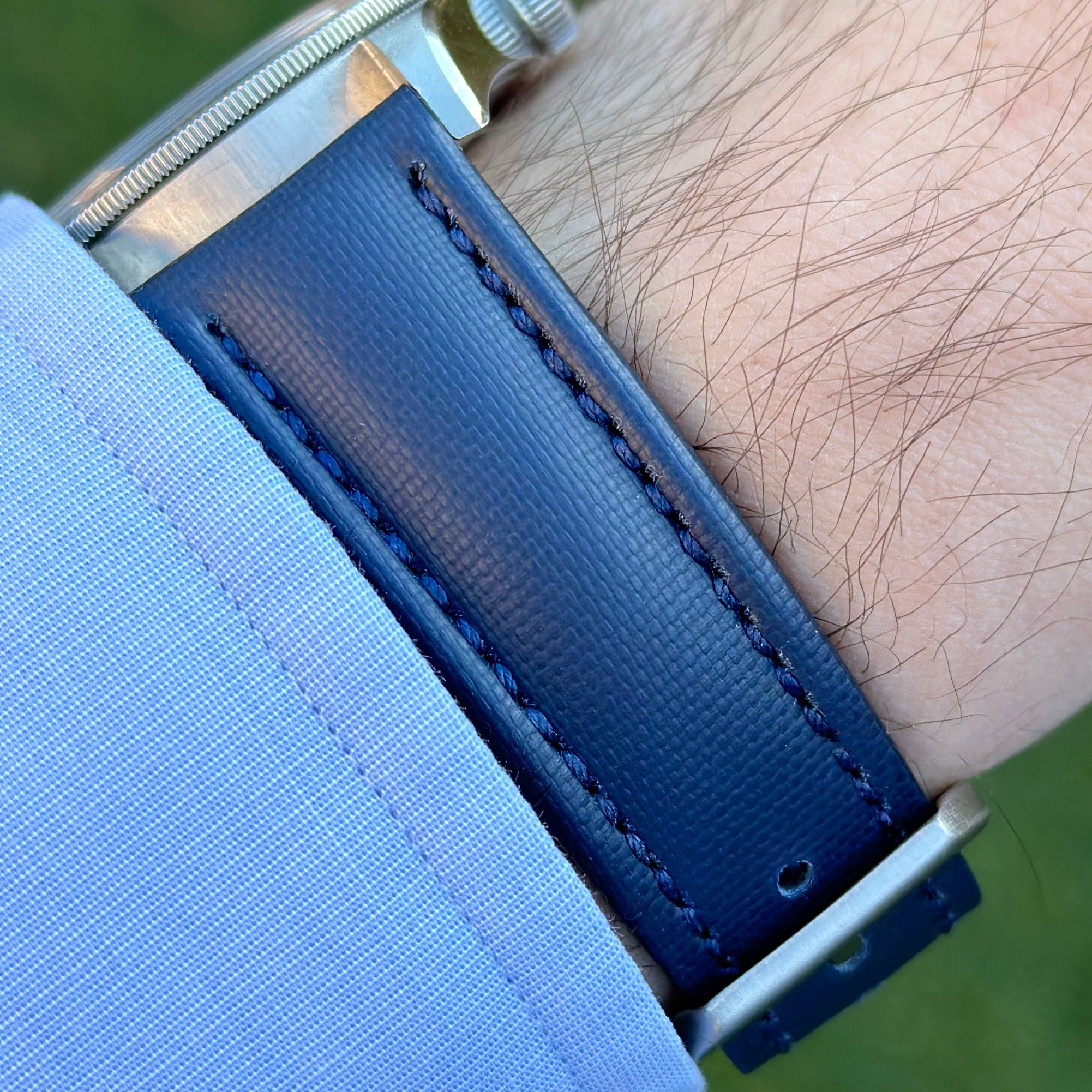 The Bermuda Navy Blue Sail Cloth Watch Strap watchandstrapco