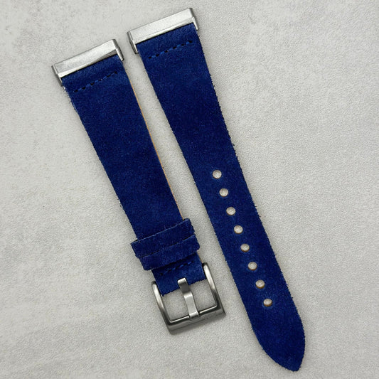 The Capri: Royal Blue Suede Fitbit Versa/Sense Watch Strap