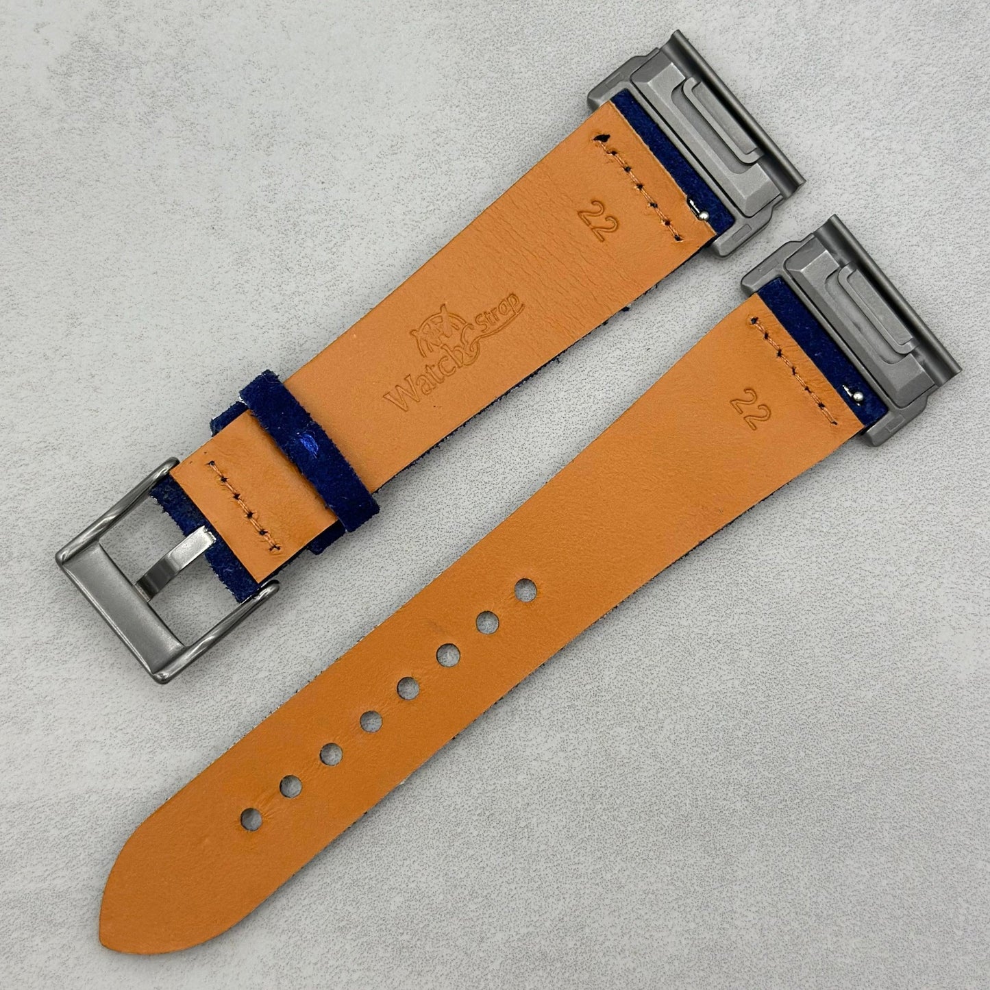 The Capri: Royal Blue Suede Garmin QuickFit Watch Strap