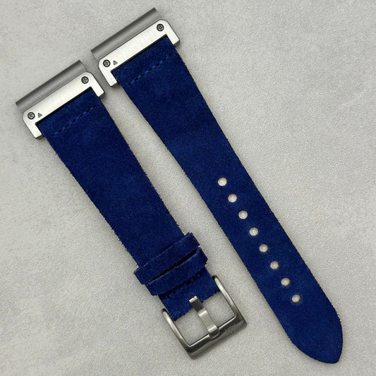 The Capri: Royal Blue Suede Garmin QuickFit Watch Strap