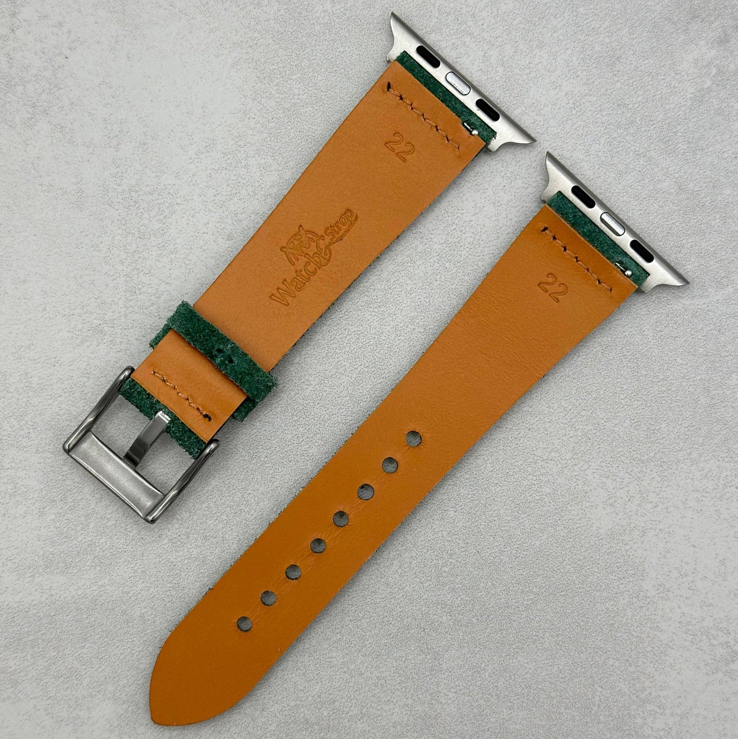 The Capri: Hunter Green Suede Apple Watch Strap