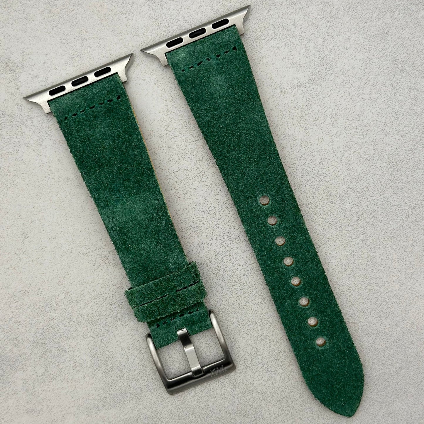 The Capri: Hunter Green Suede Apple Watch Strap