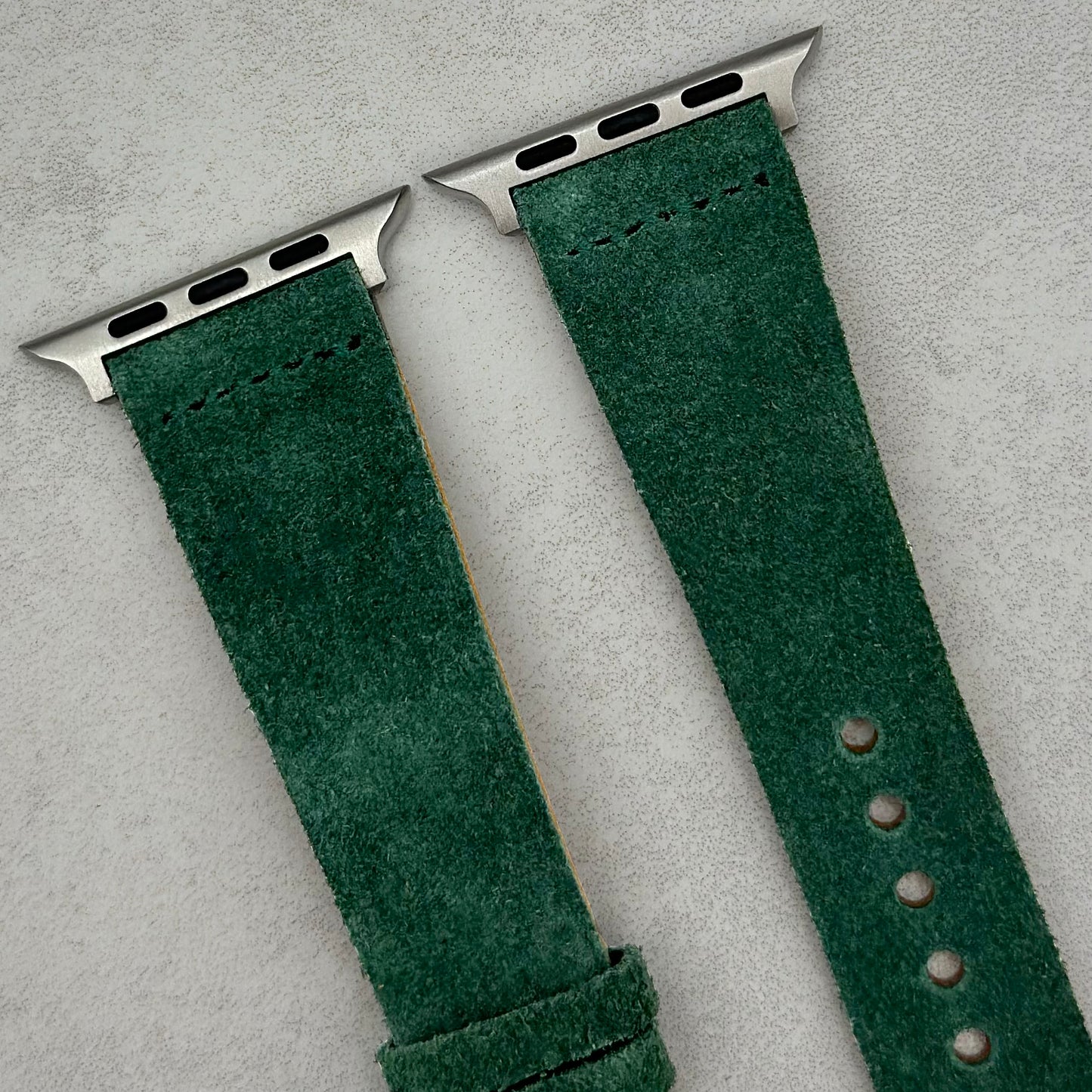 The Capri: Hunter Green Suede Apple Watch Strap