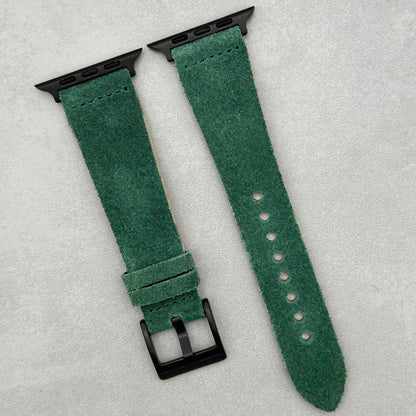 The Capri: Hunter Green Suede Apple Watch Strap