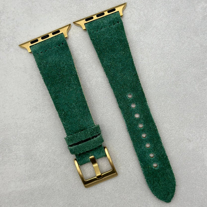 The Capri: Hunter Green Suede Apple Watch Strap