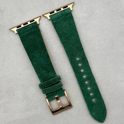 The Capri: Hunter Green Suede Apple Watch Strap