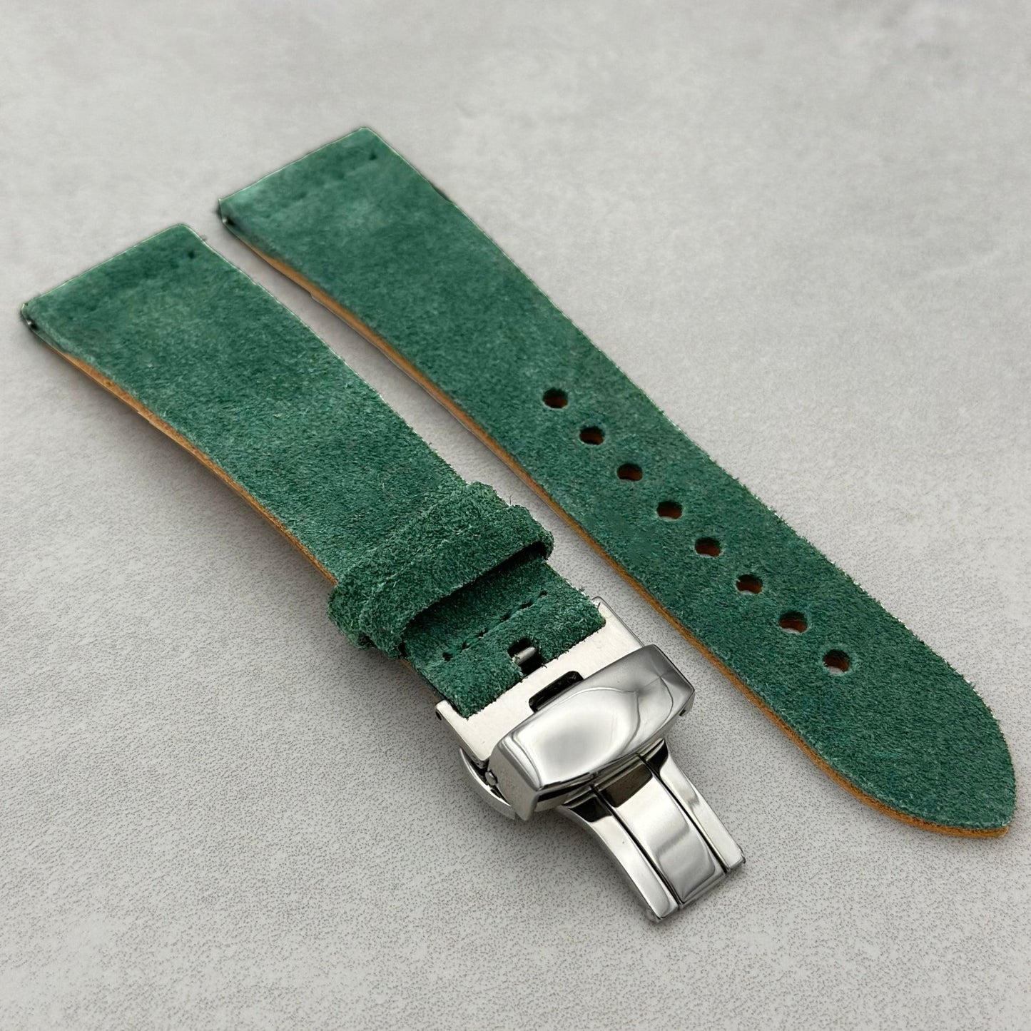 The Capri: Hunter Green Suede Apple Watch Strap