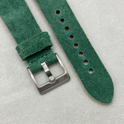 The Capri: Hunter Green Suede Apple Watch Strap