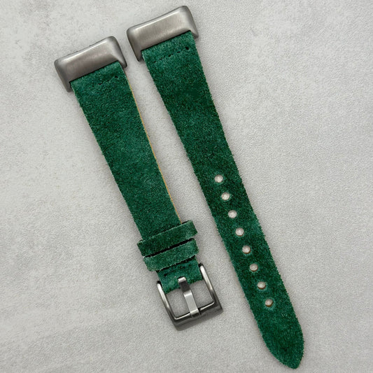 The Capri: Hunter Green Suede Fitbit Charge Watch Strap