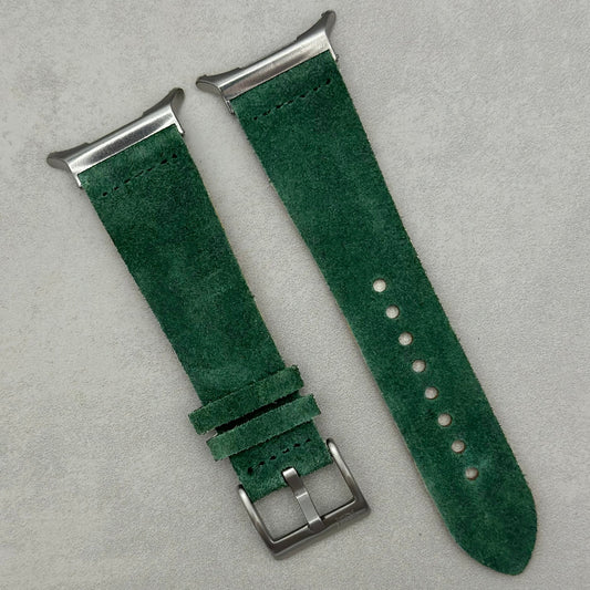 The Capri: Hunter Green Suede Samsung Galaxy Watch Ultra Strap