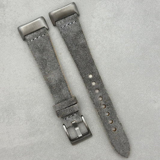 The Capri: Light Grey Suede Fitbit Charge Watch Strap