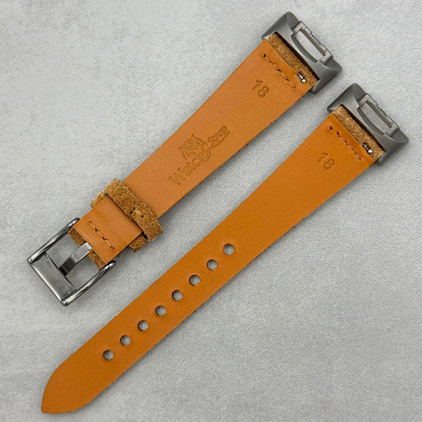 The Capri: Sand Tan Suede Fitbit Charge Watch Strap