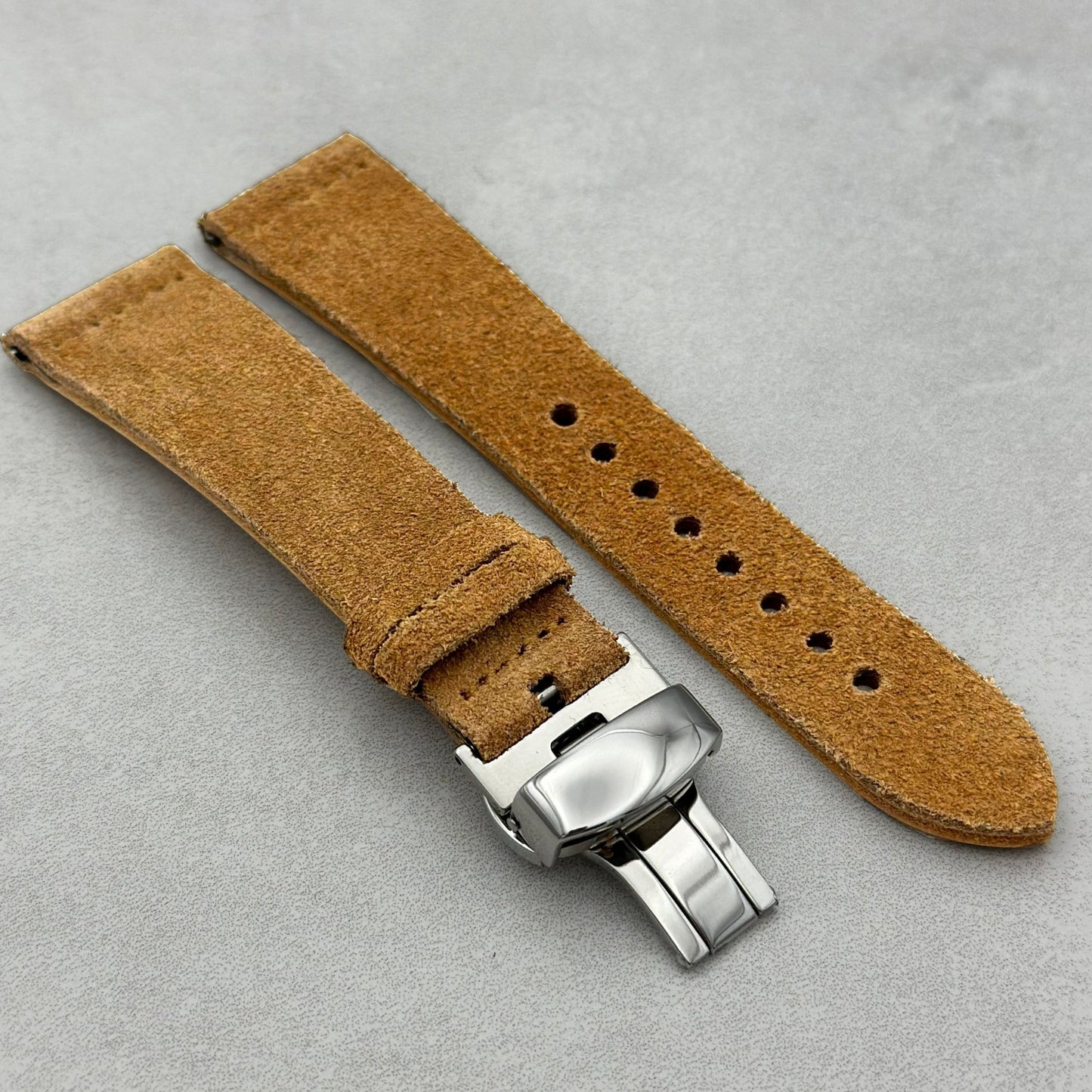 The Capri: Sand Tan Suede Apple Watch Strap