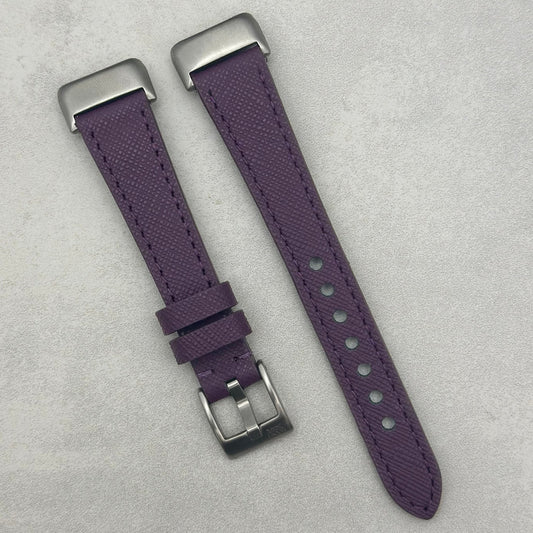 The Florence: Royal Purple Saffiano Leather Fitbit Charge Watch Strap