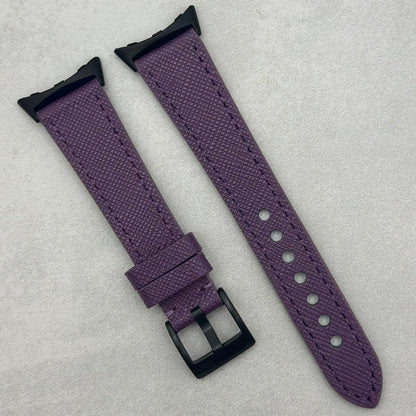 The Florence: Royal Purple Saffiano Leather Google Pixel Watch Strap