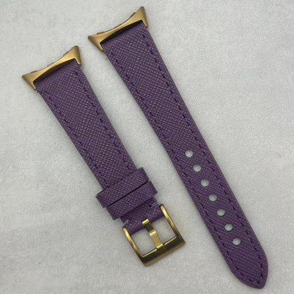 The Florence: Royal Purple Saffiano Leather Google Pixel Watch Strap