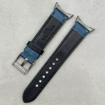 Le Mans: Dark Petrol Blue And Black Leather Racing Google Pixel Strap