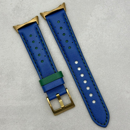 Le Mans: Cobalt Blue And Green Leather Racing Google Pixel Strap