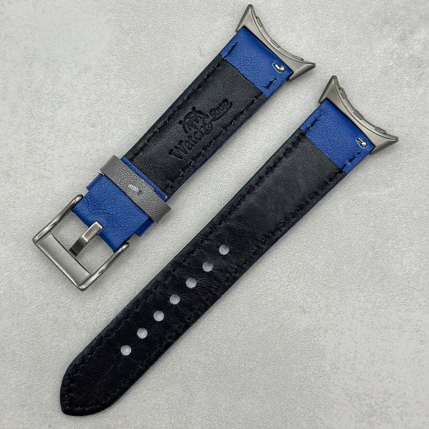 Le Mans: Cobalt Blue And Grey Leather Racing Google Pixel Strap