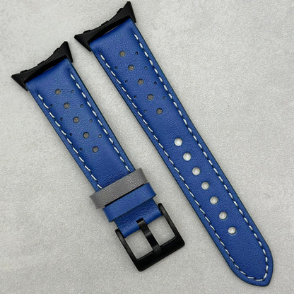 Le Mans: Cobalt Blue And Grey Leather Racing Google Pixel Strap