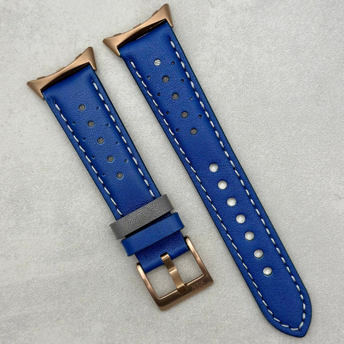 Le Mans: Cobalt Blue And Grey Leather Racing Google Pixel Strap