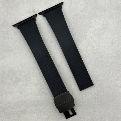 The Lisbon: Jet Black FKM Rubber CTS Apple Watch Strap