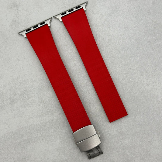 The Lisbon: Crimson Red FKM Rubber CTS Apple Watch Strap