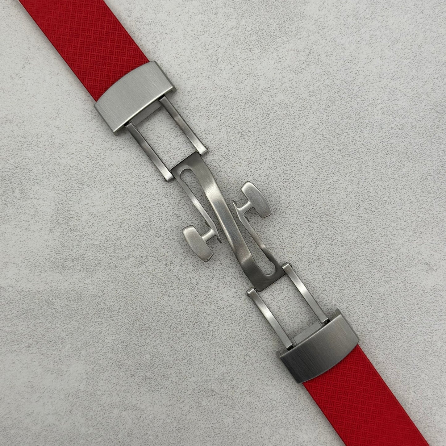 The Lisbon: Crimson Red FKM Rubber CTS Apple Watch Strap