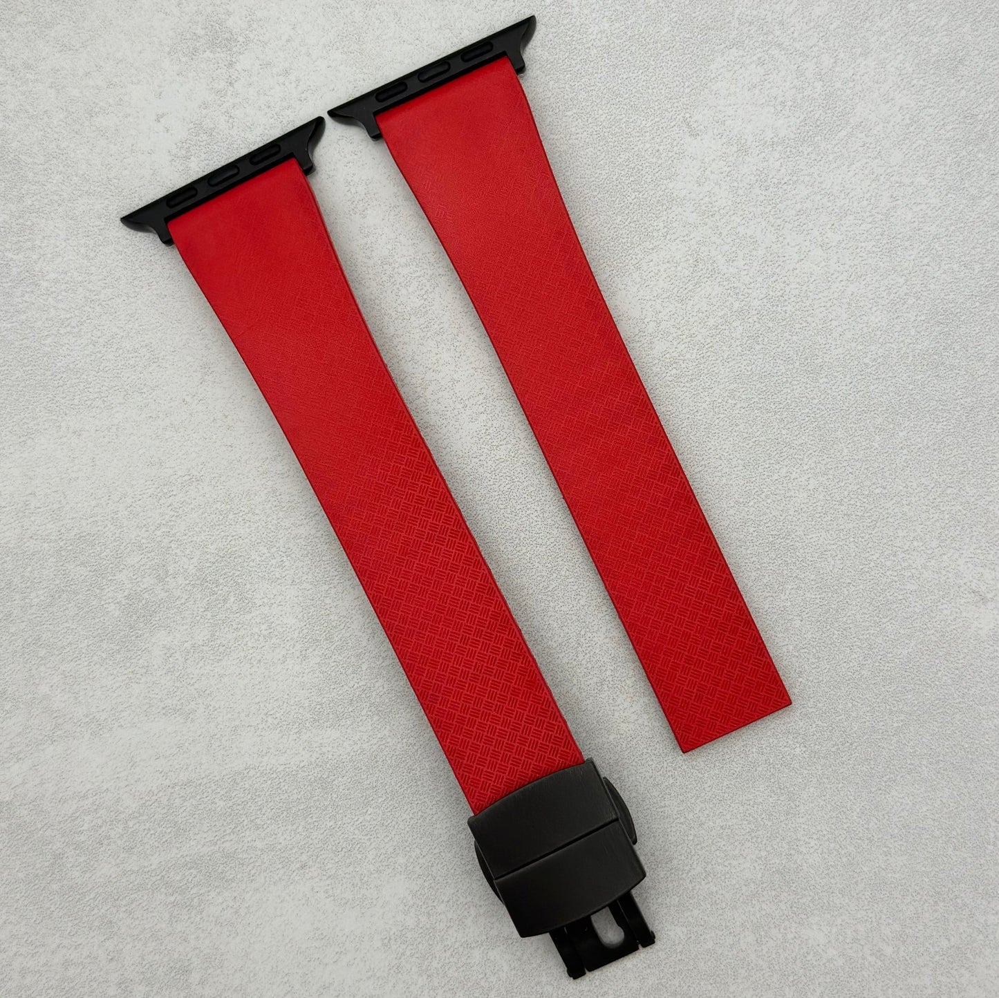 The Lisbon: Crimson Red FKM Rubber CTS Apple Watch Strap