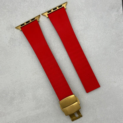 The Lisbon: Crimson Red FKM Rubber CTS Apple Watch Strap