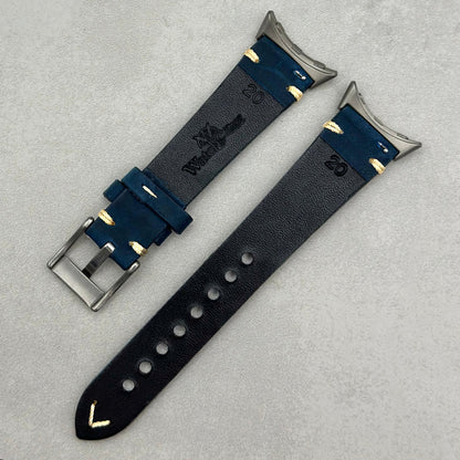 The Madrid: Navy Blue Full Grain Leather Google Pixel Watch Strap