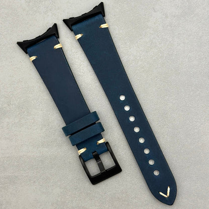 The Madrid: Navy Blue Full Grain Leather Google Pixel Watch Strap