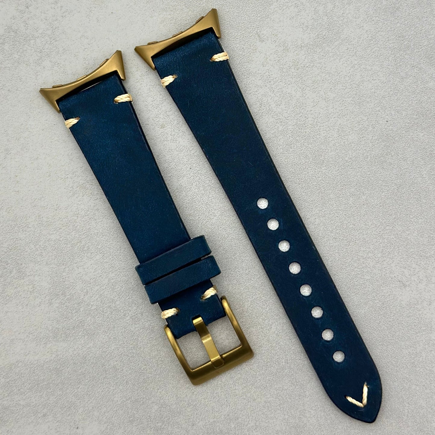 The Madrid: Navy Blue Full Grain Leather Google Pixel Watch Strap