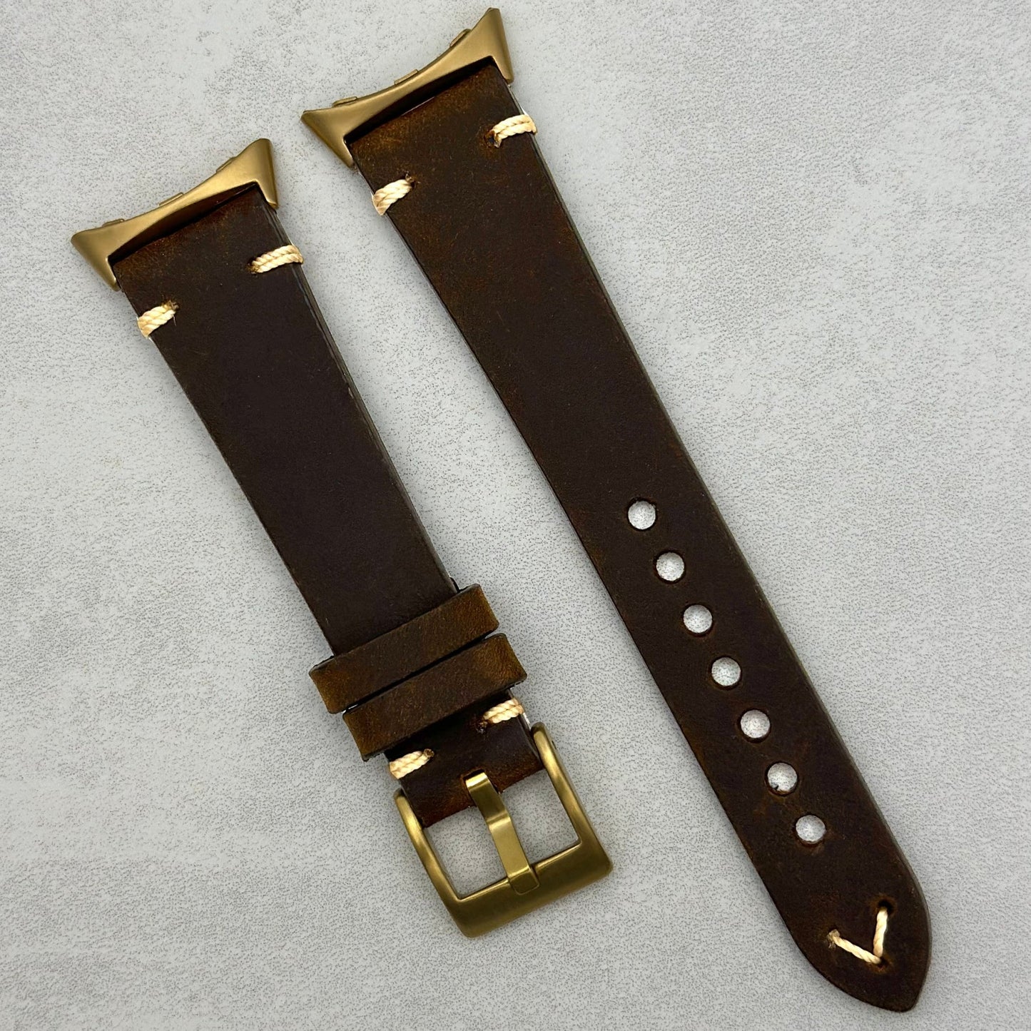 The Madrid: Chocolate Brown Full Grain Leather Google Pixel Watch Strap