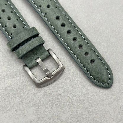 The Monte Carlo: Graphite Grey Perforated Leather Google Pixel Watch Strap