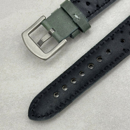 The Monte Carlo: Graphite Grey Perforated Leather Google Pixel Watch Strap