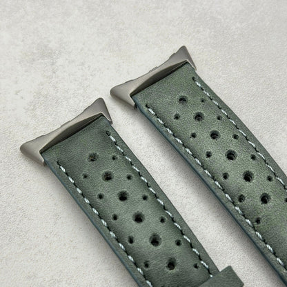 The Monte Carlo: Graphite Grey Perforated Leather Google Pixel Watch Strap