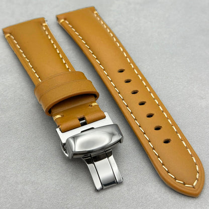 The Oslo: Desert Tan Full Grain Leather Watch Strap