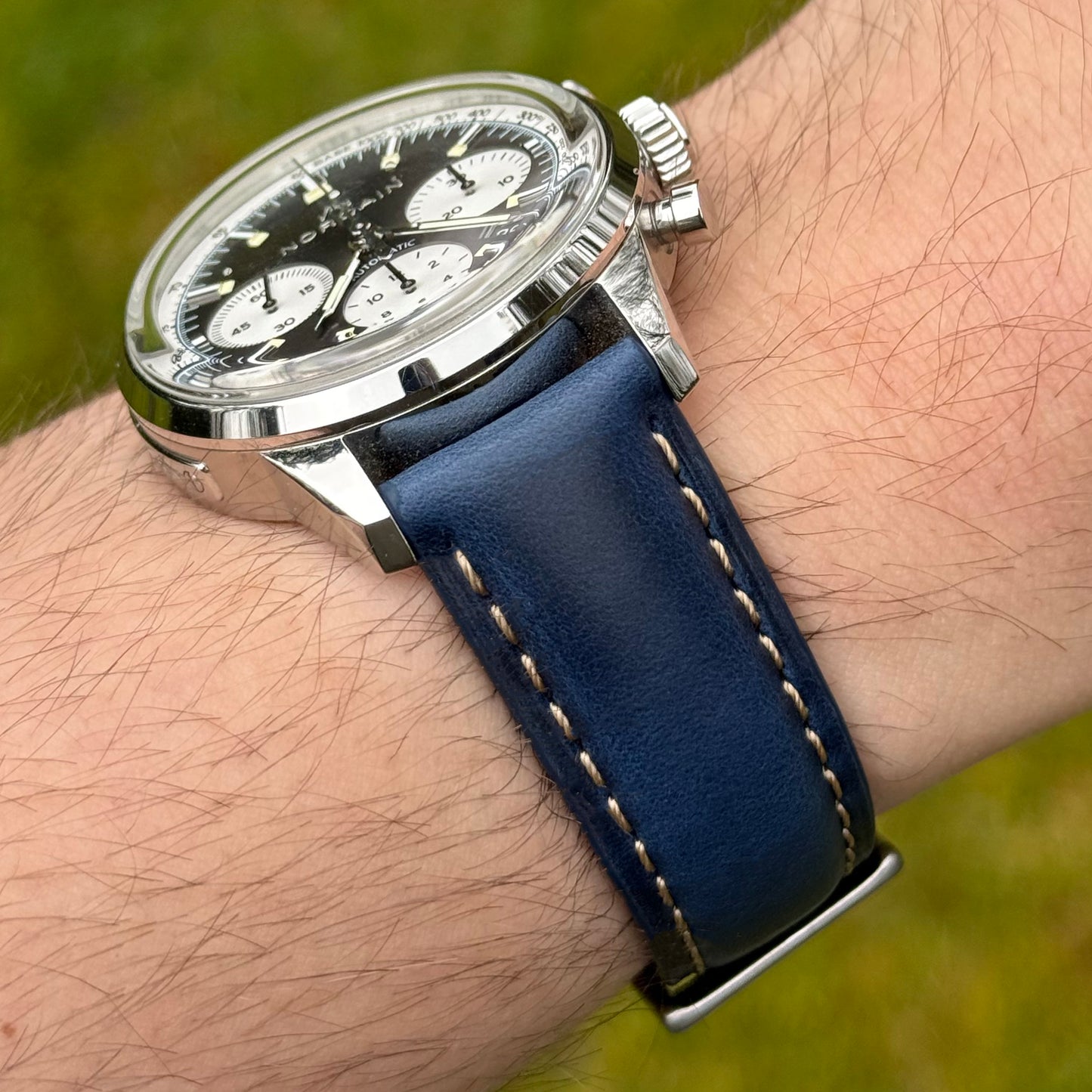 The Oxford: Navy Blue Padded Calf Skin Watch Strap