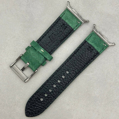 The Paris: Hunter Green Padded Suede Samsung Galaxy Watch Ultra Strap