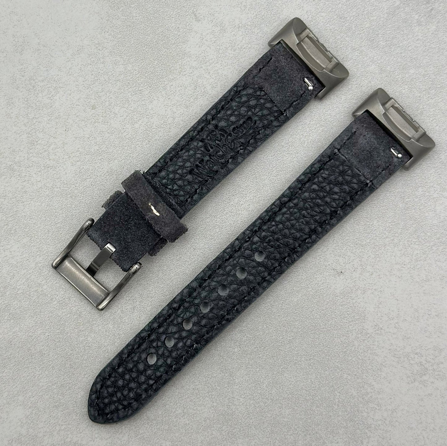 The Paris: Gunmetal Grey Padded Suede Fitbit Charge Watch Strap