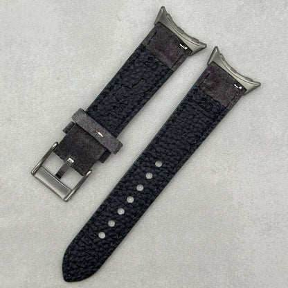 The Paris: Gunmetal Grey Padded Suede Google Pixel Watch Strap