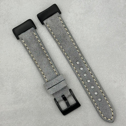 The Paris: Light Grey Padded Suede Fitbit Charge Watch Strap