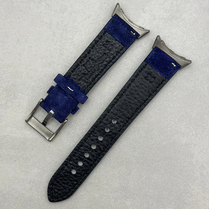 The Paris: Navy Blue Padded Suede Google Pixel Watch Strap