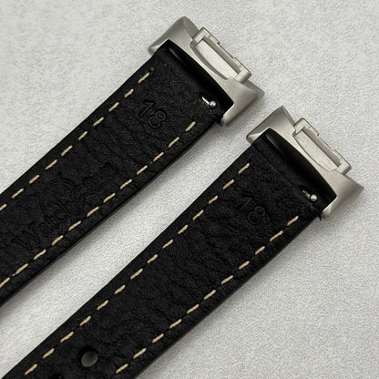 The Rome: Jet Black Italian Full Grain Leather Fitbit Charge Watch Strap