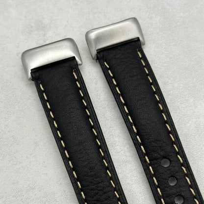 The Rome: Jet Black Italian Full Grain Leather Fitbit Charge Watch Strap