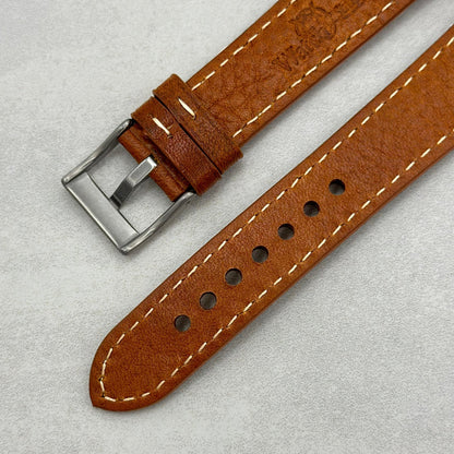 The Rome: Copper Brown Italian Full Grain Leather Google Pixel Watch Strap