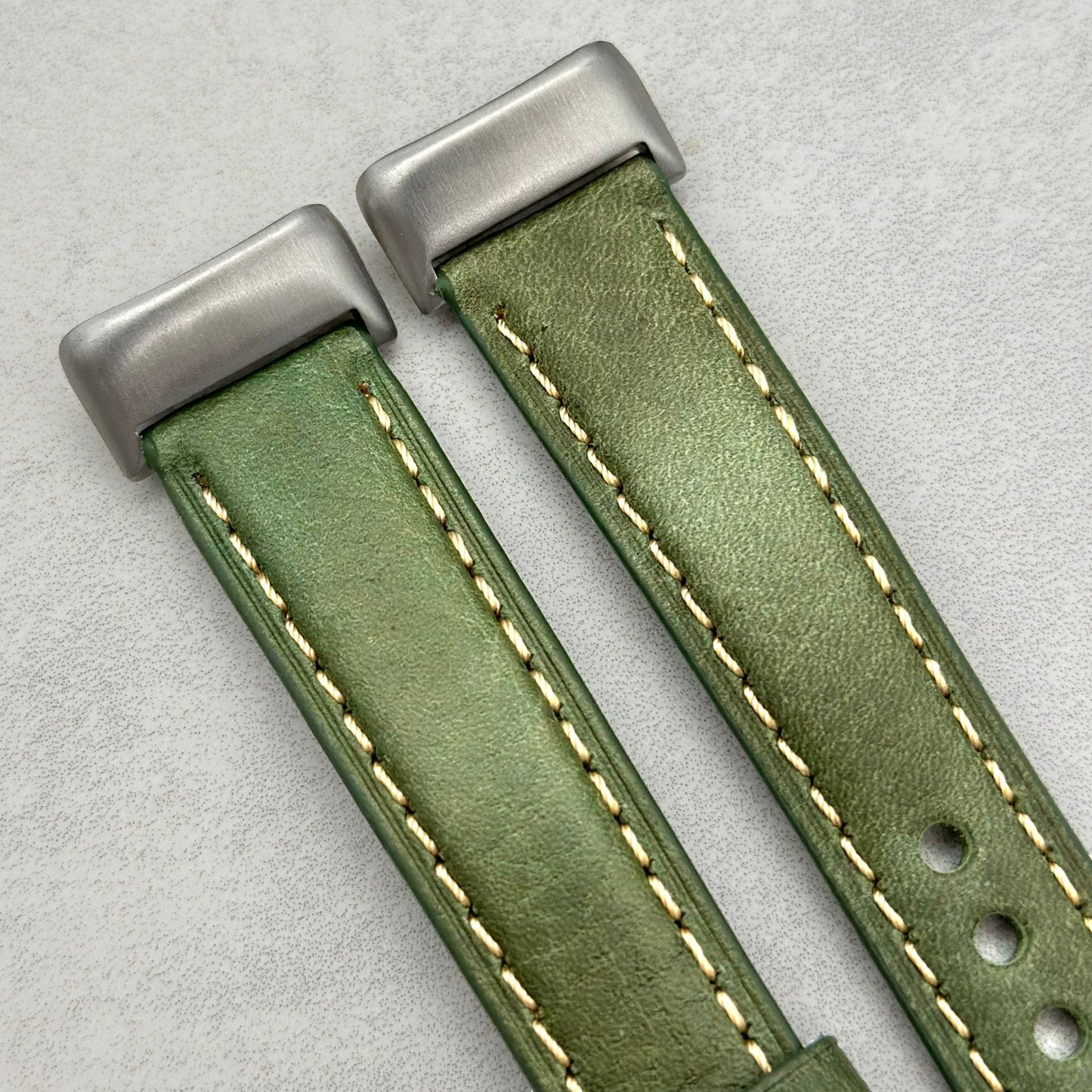 The Rome: Olive Green Italian Full Grain Leather Fitbit Charge Watch Strap