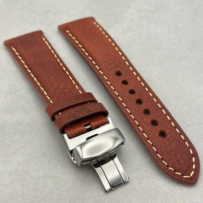 The Rome: Terracotta Brown Italian Full Grain Leather Apple Watch Strap