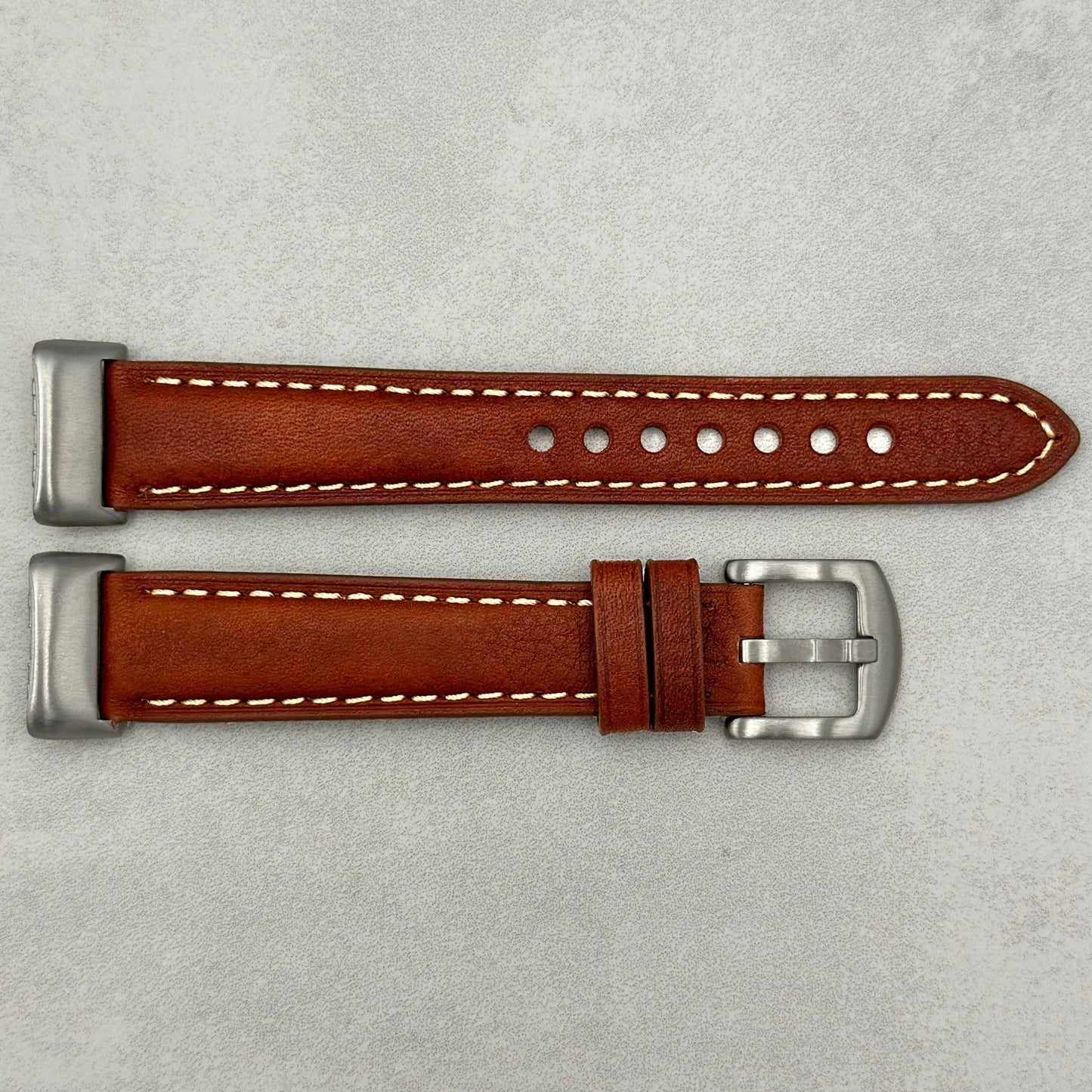 The Rome: Terracotta Brown Italian Full Grain Leather Fitbit Charge Watch Strap